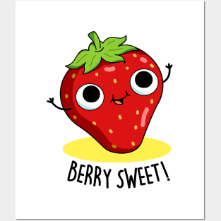 Berry Sweet Cute Strawberry Pun. Posters and Art